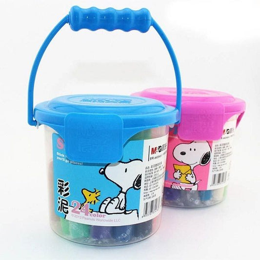 M&G Snoopy Modeling Clay 24 Colours in Bucket No: AKE04041 - 1pcs