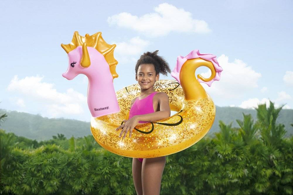 Bestway Glitter Seahorse Inflatable Swim Ring 36305