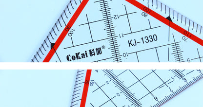 Cokai Transparent multipurpose triangle with handle professional drawing - 30cm - No:KJ1330