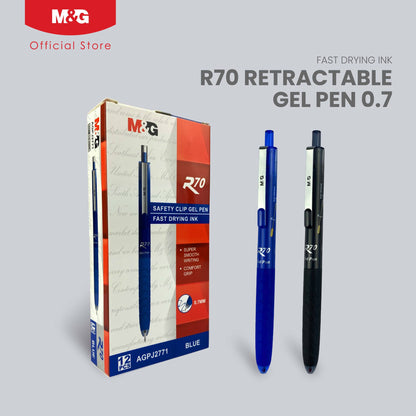 M&G Chenguang R70 Ballpoint Pulpen Pena Fast dry Safety Pen clip Gel Pen 0.7mm Blue , Black - 1pcs - AGPJ2771