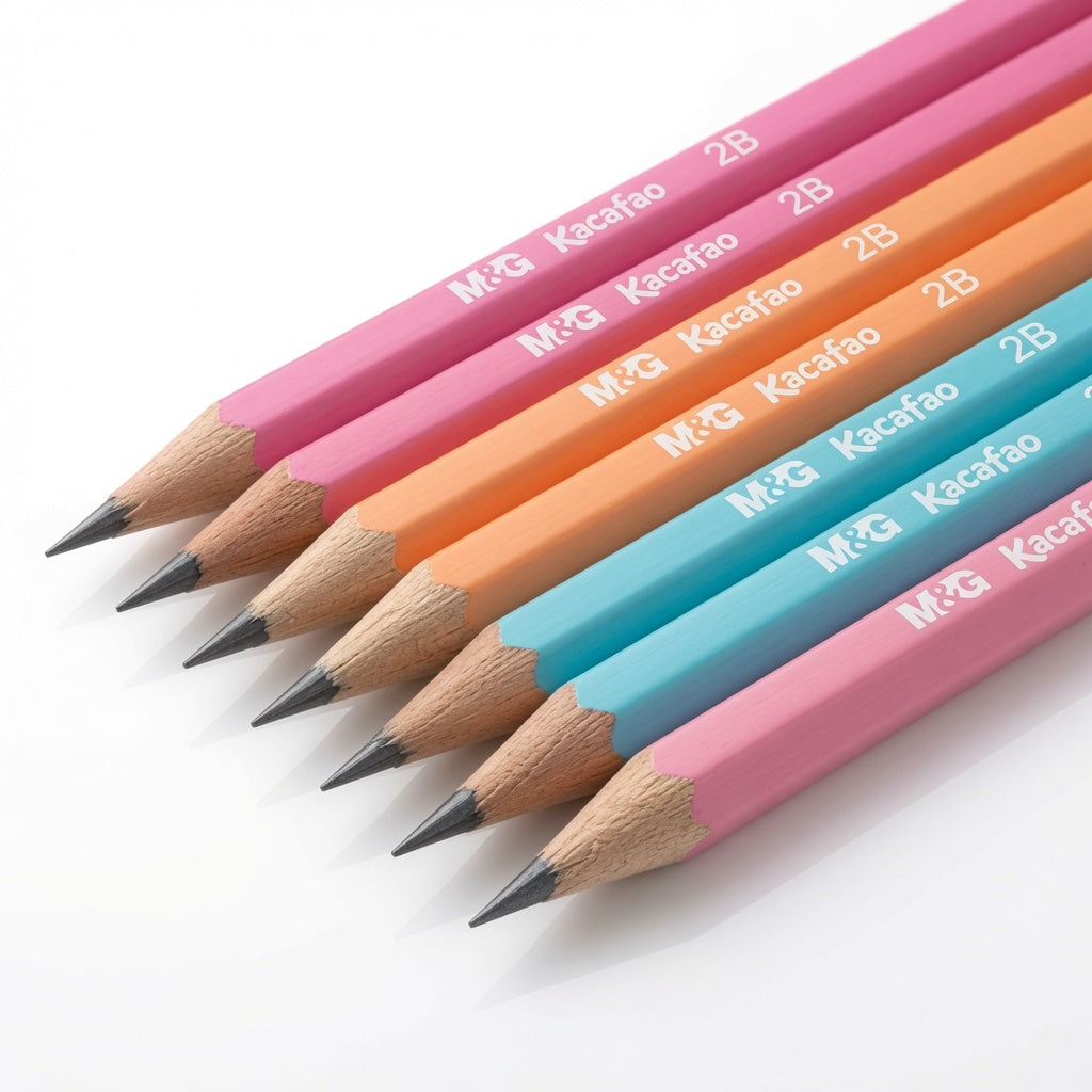M&G Chenguang Kacafao 2B Wooden Pencils – Super Dark Graphite, Assorted Pastel Colors, 12-Pack, School & Sketching  - No: AWP32107