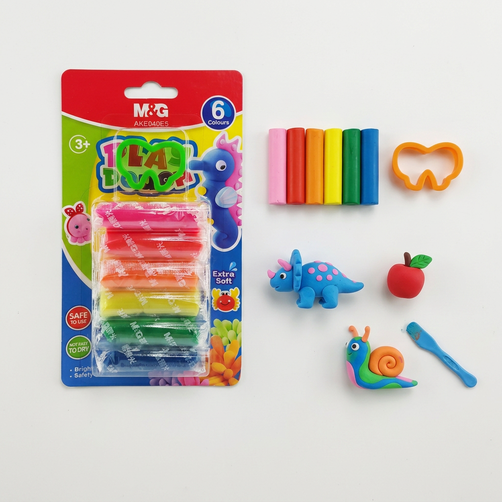 M&G play-dough plasticine set for kids flatlay