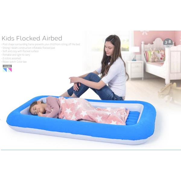 Jilong Children's inflatable bed lazy air bed foldable flocking lunch break mattress - No:27311
