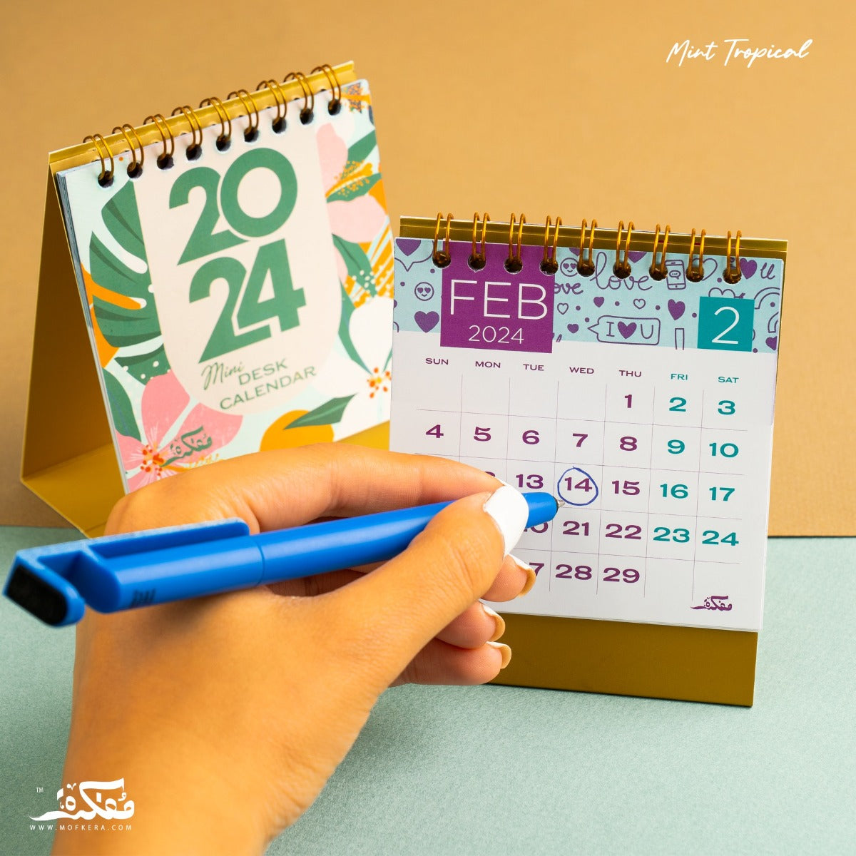 Mofakera Calendar Mint Tropical Year Gift Box 2024