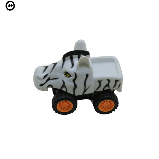 Animal Land Zebra Plastic Pull Back Car No.1958D-12
