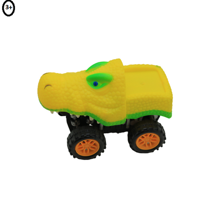 سيارة بلاستيكية على شكل تمساح أصفر من أنيمال لاند، تعمل بالسحب للخلف، رقم 1958D-4