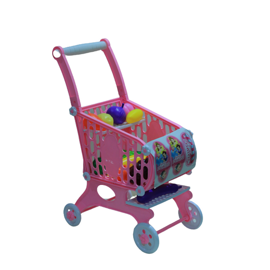 عربة تسوق بلاستيكية صغيرة للأطفال على شكل أميرة - رقم: PRS8003