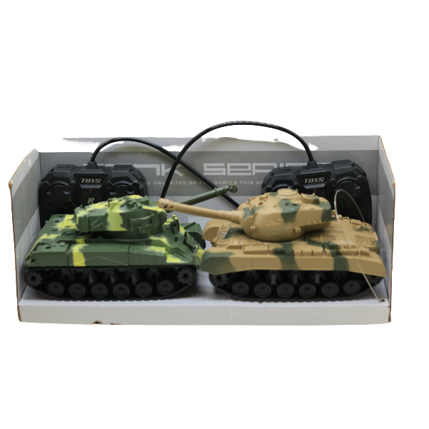 دبابة تعمل بجهاز تحكم عن بعد، موديل كهربائي قابل لإعادة الشحن - قطعتان - رقم: XJ17 