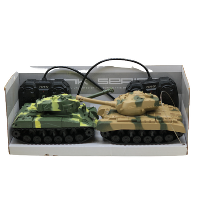 دبابة تعمل بجهاز تحكم عن بعد، موديل كهربائي قابل لإعادة الشحن - قطعتان - رقم: XJ17 