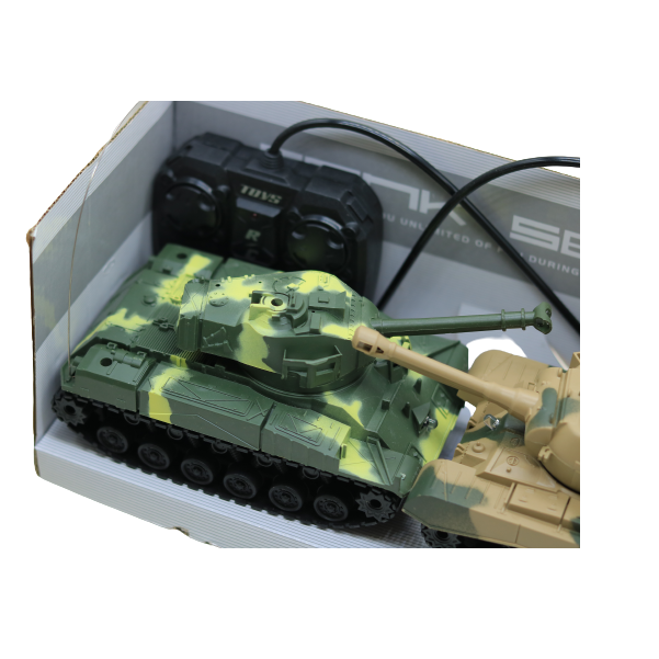 دبابة تعمل بجهاز تحكم عن بعد، موديل كهربائي قابل لإعادة الشحن - قطعتان - رقم: XJ17 