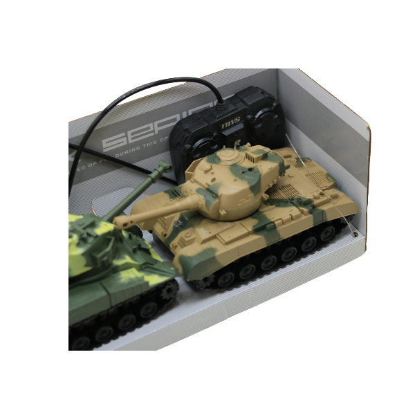 دبابة تعمل بجهاز تحكم عن بعد، موديل كهربائي قابل لإعادة الشحن - قطعتان - رقم: XJ17 