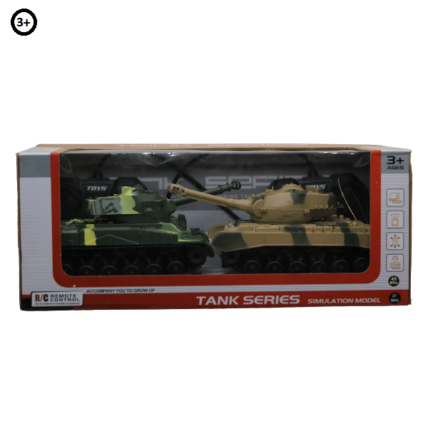 دبابة تعمل بجهاز تحكم عن بعد، موديل كهربائي قابل لإعادة الشحن - قطعتان - رقم: XJ17 