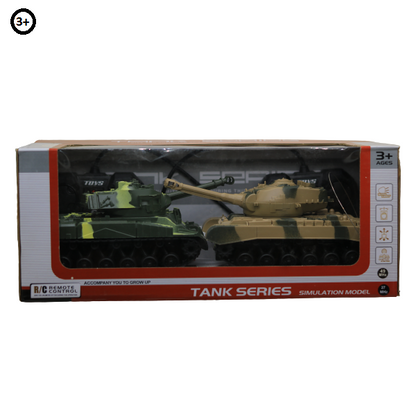 دبابة تعمل بجهاز تحكم عن بعد، موديل كهربائي قابل لإعادة الشحن - قطعتان - رقم: XJ17 