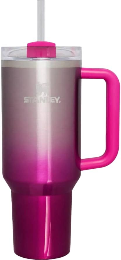 Stanley Quencher H2.0 40 oz (1.18L) Insulated Tumbler with Handle & Straw Lid – Pink Ombre Stainless Steel