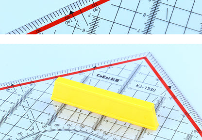 Cokai Transparent multipurpose triangle with handle professional drawing - 30cm - No:KJ1330