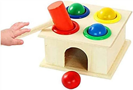 Small wood percussion hammer box educational toys for children