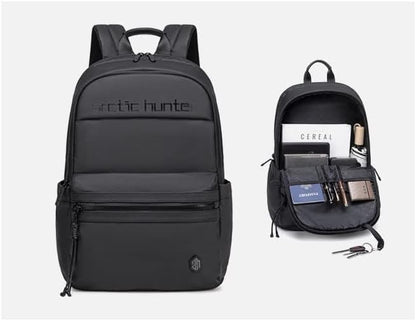 حقيبة ظهر مقاومة للماء من Arctic Hunter، مناسبة لأجهزة الكمبيوتر المحمولة مقاس 15.6 بوصة - رمادي - رقم المنتج: B00536