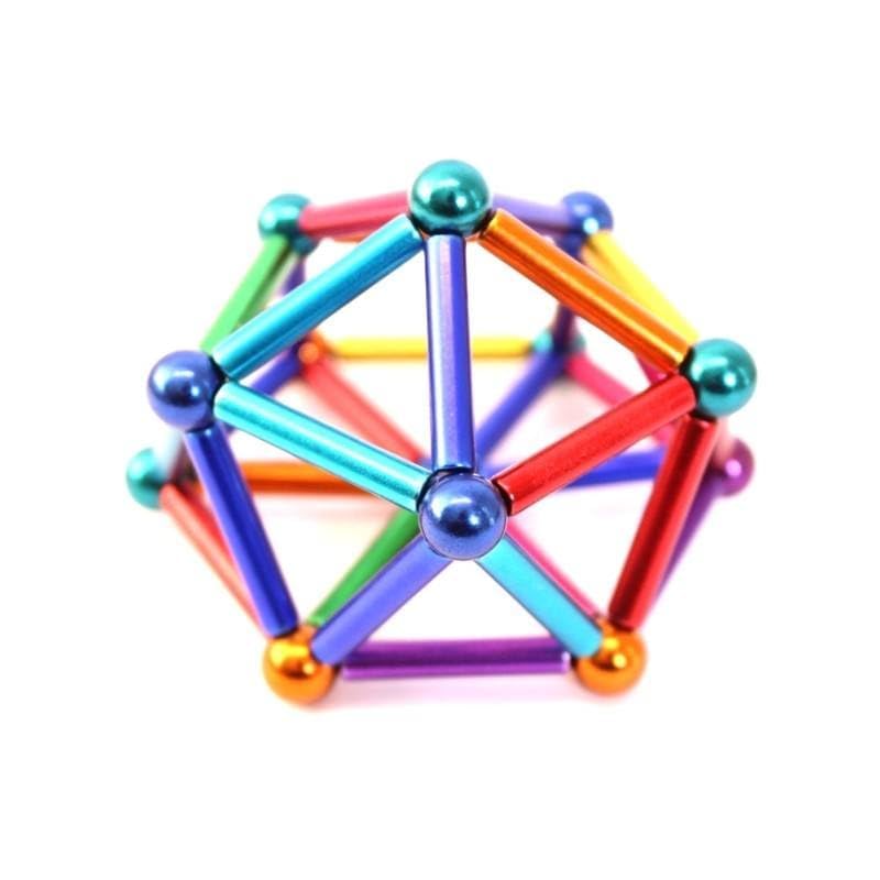 Magnetic Building Blocks Set | 36 PCS Colorful Magnet Sticks + 27 PCS Metal Balls | STEM Educational Construction Toy for Kids & Adults