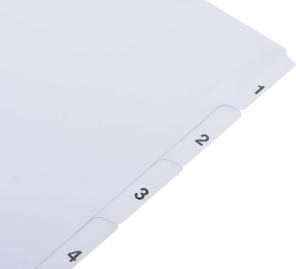 YASSIN A4 6-Section Transparent Index Dividers – Numbered File Organizer with Reinforced Mylar Tabs - No: YA2106