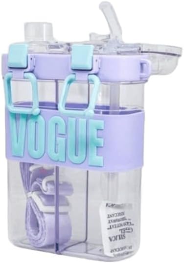Cute Kids Cartoon Water Bottle with Straw & Carry Strap  2 in 1 Straw and Light Wide Capacity Cartoon Square Drinking Cup with Binoculars for Students - Double Cup Leak Proof Safe Lid – 520ml - 1pcs
