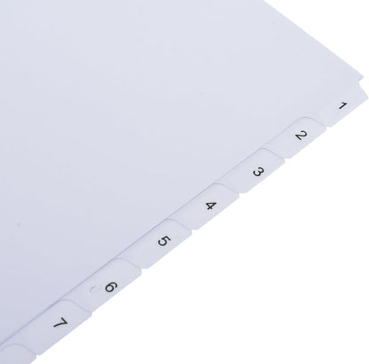 YASSIN A4 10-Section Transparent Index Dividers – Numbered File Organizer with Reinforced Mylar Tabs - No: 2110