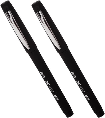 M&G Chenguang Classic Office X-300 Gel Pen 1.0 Stylish Design with Metal Clip, Luxury Comfortable Rubber Coated Barrel Premium Writing Experience - Blue or Black - 1pcs - No: AGPV8673