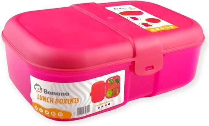 Banana Lunch Box 1.8L Healthy Plastic Pp5  - Assorted Color
