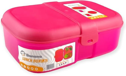 Banana Lunch Box 1.8L Healthy Plastic Pp5  - Assorted Color