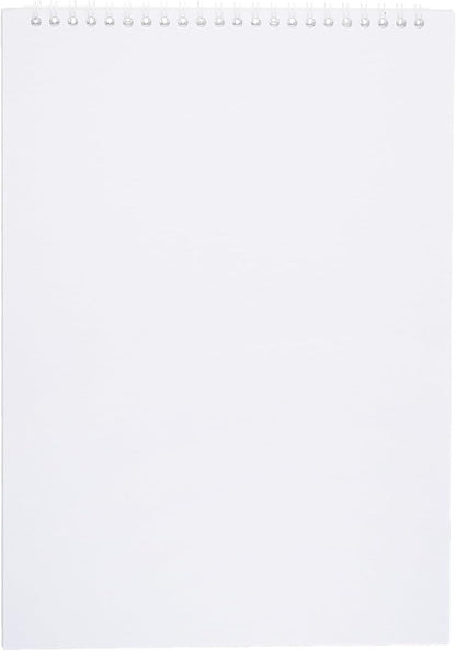 Yassin White Sketchbook, 12 Sheets 15x21cm Wire-Bound for Art and Sketching