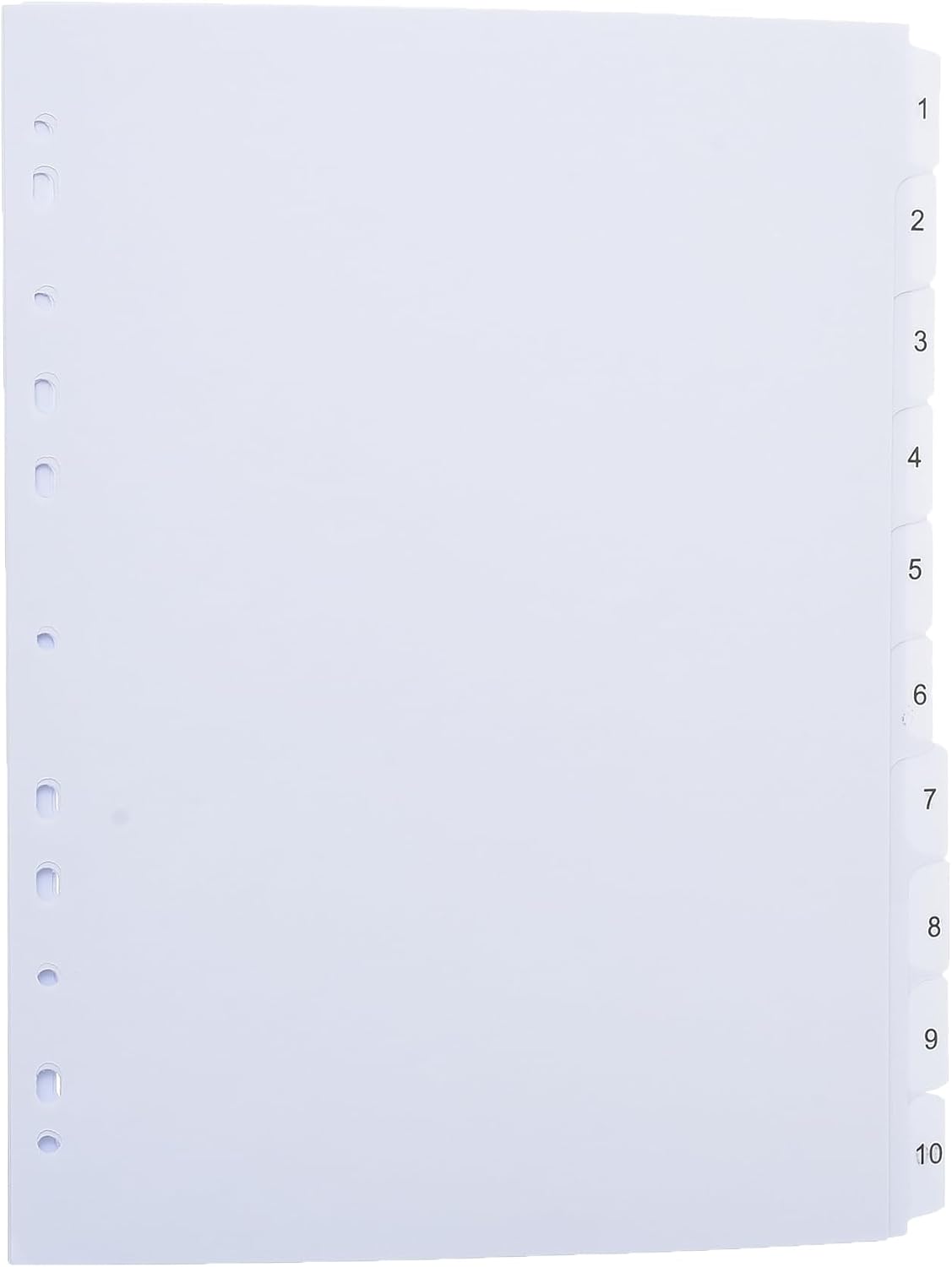 YASSIN A4 10-Section Transparent Index Dividers – Numbered File Organizer with Reinforced Mylar Tabs - No: 2110