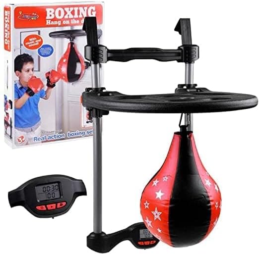 Punching Bag,Over the Door Speed Bag Boxing Punching Game | Electronic Punch Counter - No:143881H