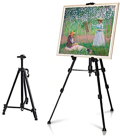 Portable Adjustable Metal Sketch Easel Stand black