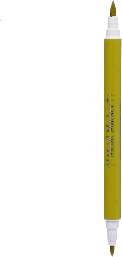 M&G Yellow Metal Marker Pen, Number 8062, Double-Tip,