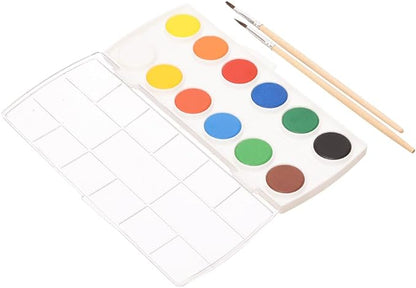 M&G Watercolor Paint Set 12 Colors with 2 Brushes APLN6586 (SKU: 6941255103068)