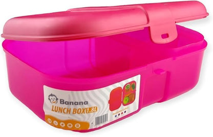 Banana Lunch Box 1.8L Healthy Plastic Pp5  - Assorted Color