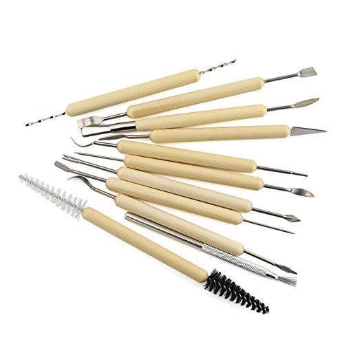 مجموعة أدوات نحت الطين من Keepsmiling، طقم سكاكين نحت الخشب، أدوات النحت - 11 قطعة - رقم: 0380