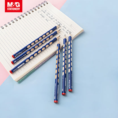 M&G Chenguang umbo Triangular Grooved Pencil (HB) Ergonomic Hole Design Pencil Grip Practicing for School Students, Beginners HB- 1pcs - No: AWPQ4907