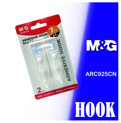 M&G Chenguang Multifunction Adhesive Wall Hook 2kg 2pcs - No:ARC925CM