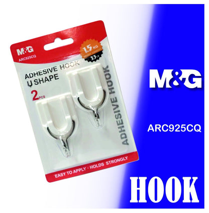 M&G Chenguang U shape Adhesive Wall Hook 1.5kg 2pcs - No:ARC925CQ