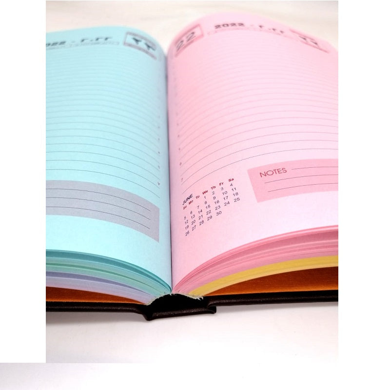 Classic Premium Leather Diary Calendar Colored paper 2022 - B5