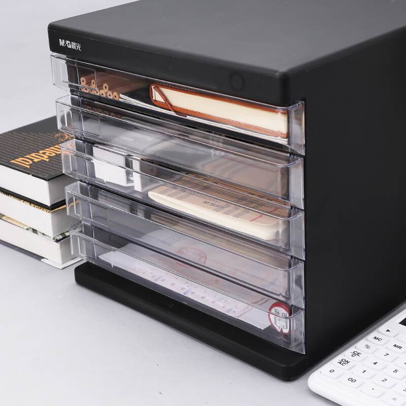 M&G Chenguang 5-Drawer Desktop Document Organizer – Plastic Storage Cabinet for A4 Files & Office Supplies - No: ADM95296