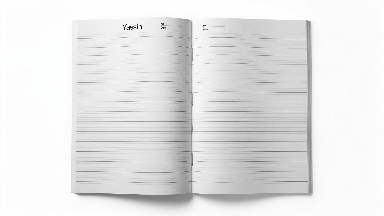 Yassin A4 Stapled Notebook – 60 Sheets, 60 GSM, 4 Lined Writing Book For English , Assorted Cover Designs, Made in Egypt - 1pcs - No: 1330