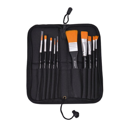 مجموعة فرش رسم من النايلون بألوان أكريليك - 10 قطع - رقم المنتج: BRA1028 