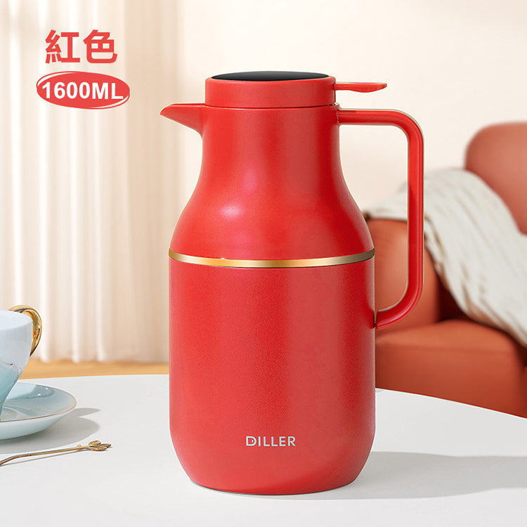 DILLER Vacuum Flask & Thermal Bottle Gift Set – 1600ml Jug + 460ml Travel Bottle – Double Wall Stainless Steel Insulated