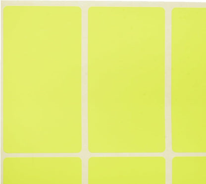 El Manar Large-Format Dynamic Adhesive Label Sticker, 43x80 mm With Premium Material - Yellow Fluorescent - 24 Labels - No: 0682