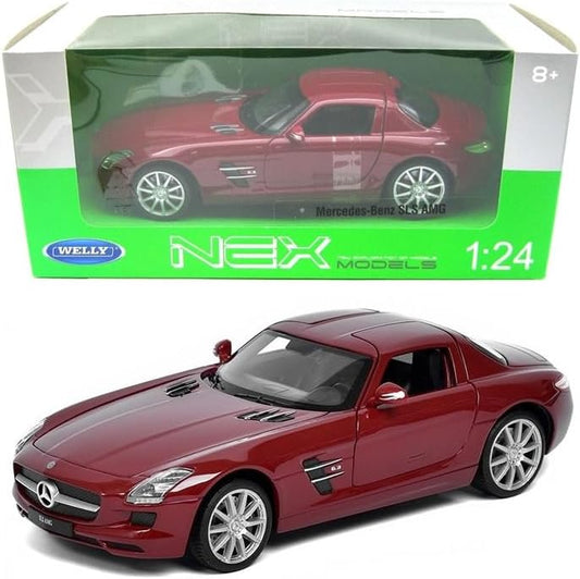 سيارة نموذجية من المعدن المصبوب من ويلي نيكس بمقياس 1:24 - مرسيدس بنز SLS AMG - رقم: 24025