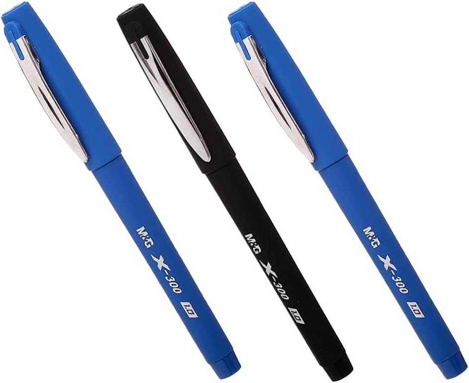 M&G Chenguang Classic Office X-300 Gel Pen 1.0 Stylish Design with Metal Clip, Luxury Comfortable Rubber Coated Barrel Premium Writing Experience - Blue or Black - 1pcs - No: AGPV8673