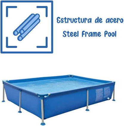 إطار مسبح جيلونج أفينلي فوق الأرض مستطيل الشكل مع فلتر، 258 × 179 × 66 سم - رقم: 17805EU