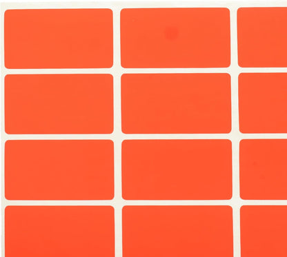 El Manar High-Impact Medium Adhesive Label Sticker, 25x45 mm With Premium Material - Red Fluorescent - 72 Labels - No: 0697