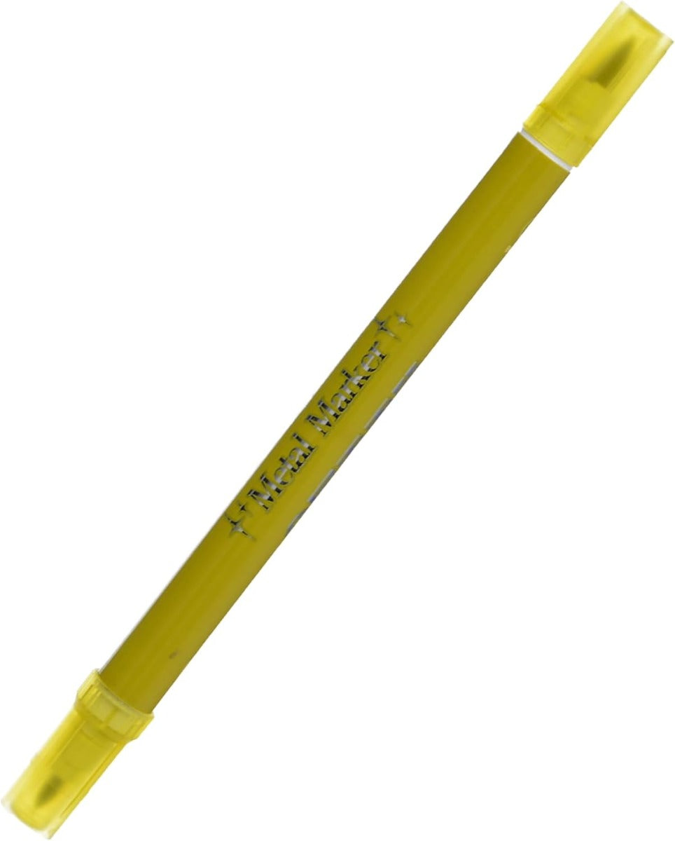 M&G Yellow Metal Marker Pen, Number 8062, Double-Tip,